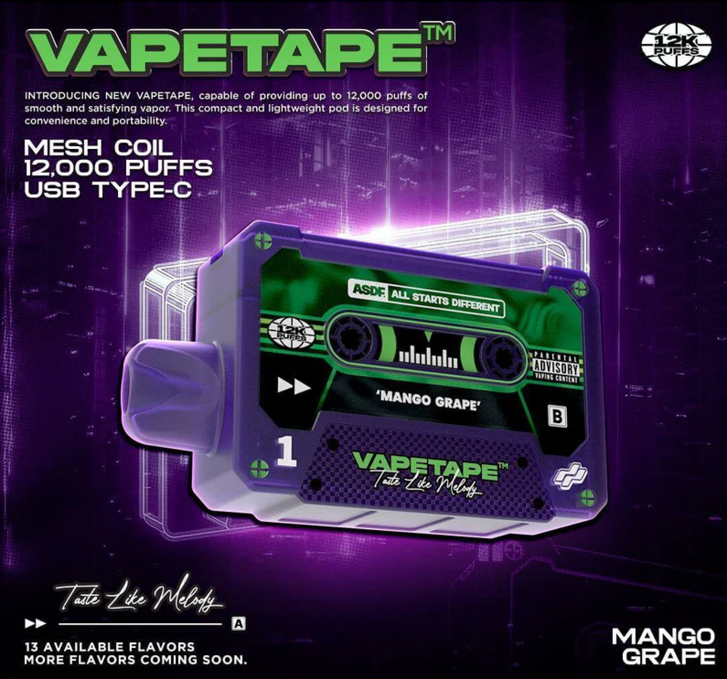 Vapetape 12000 Puffs