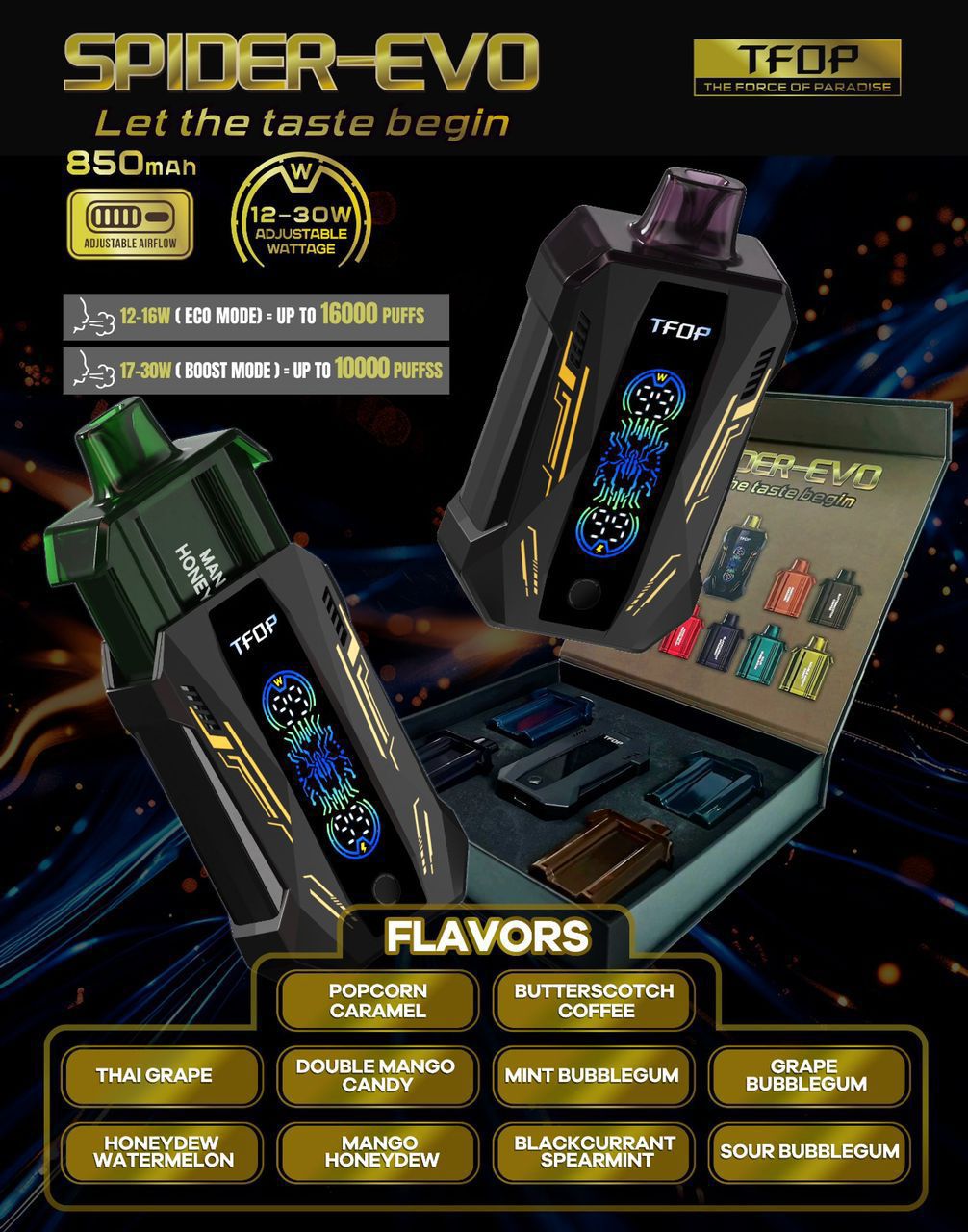 TFOP SPIDER EVO 16000 PUFF